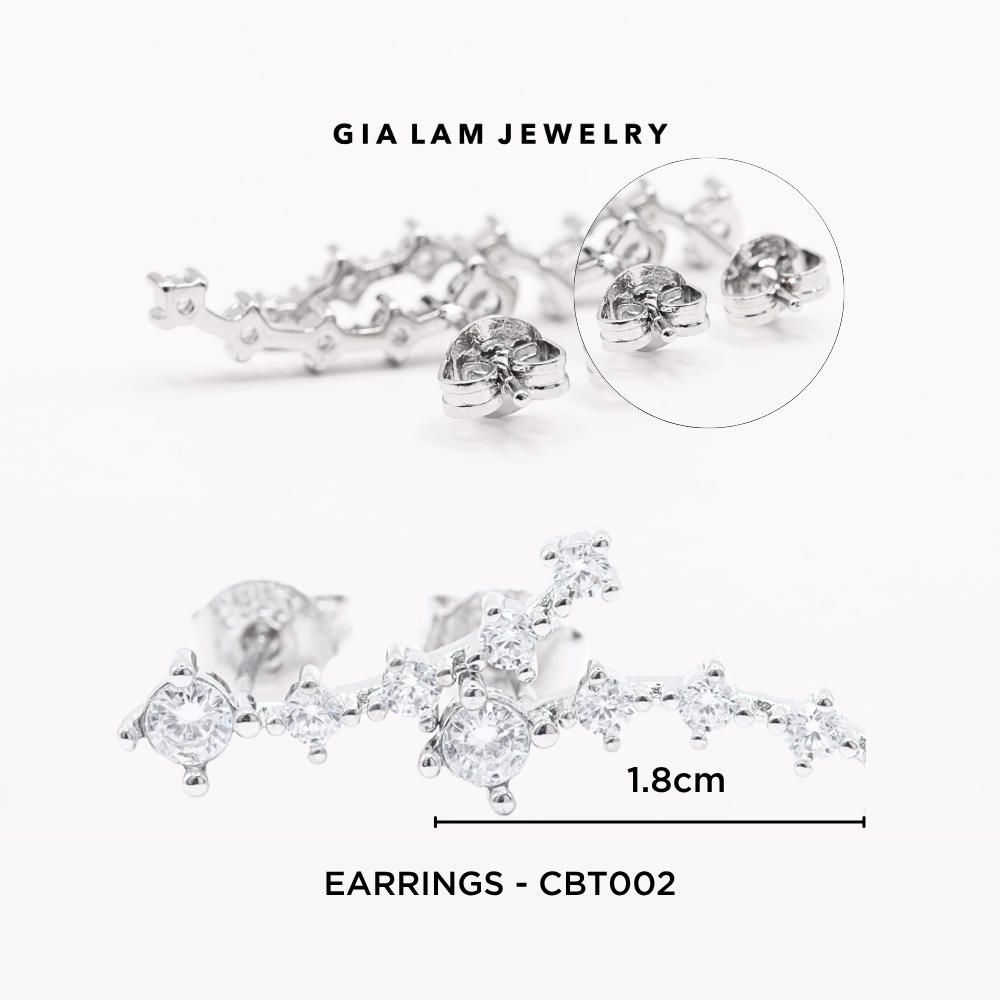Ear Crawler 925 Sterling Silver, Size