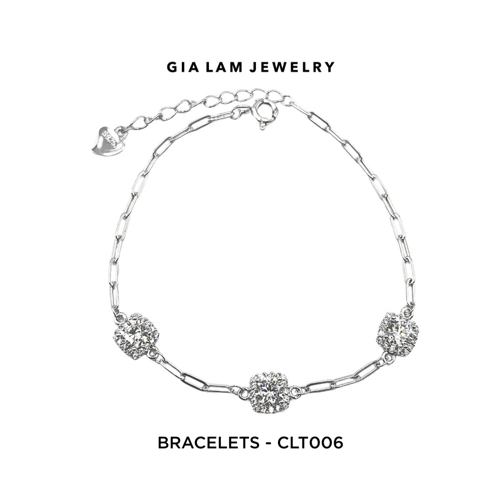 Link Silver Bracelets for Women, Front Side
