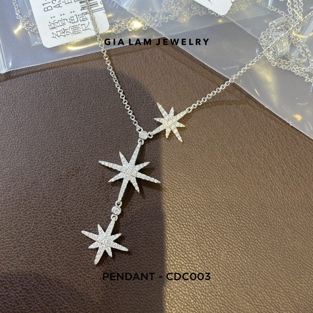 925 Sterling Silver Shooting Star Pendant Necklace
