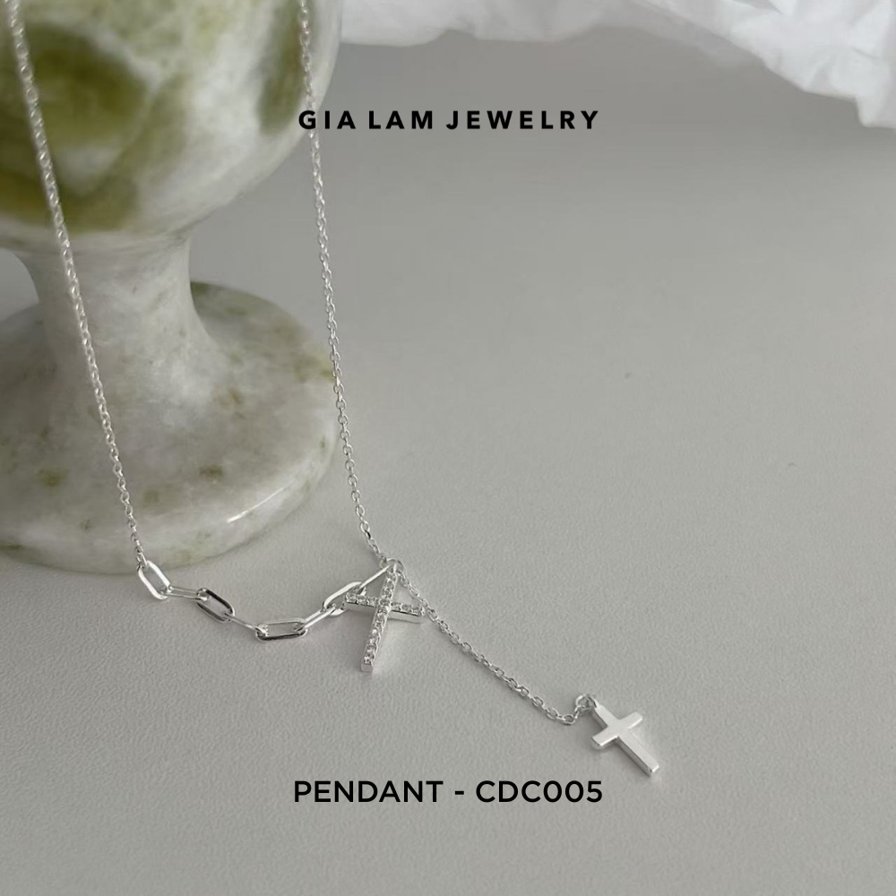 925 Sterling Silver Double Pendant Necklace