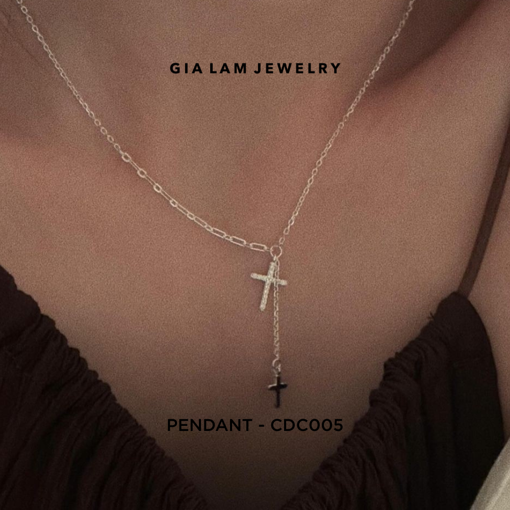 925 Sterling Silver Double Pendant Necklace