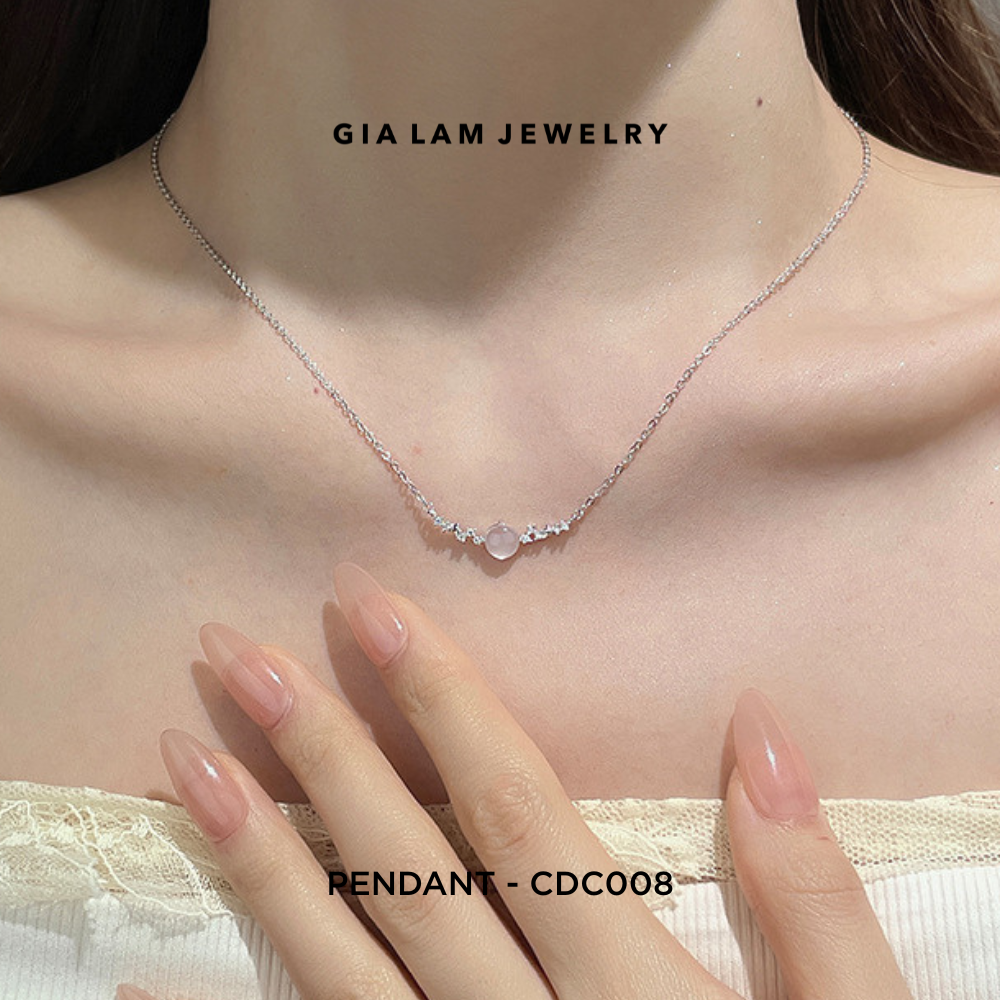 925 Sterling Silver Moonlight Glow with Crescent CZ Arc Pendant Necklace
