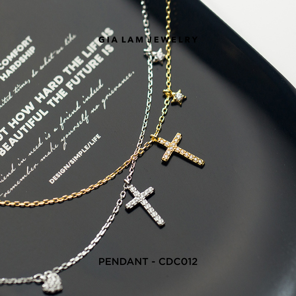 925 Sterling Silver Trio Charm Pendant Necklace