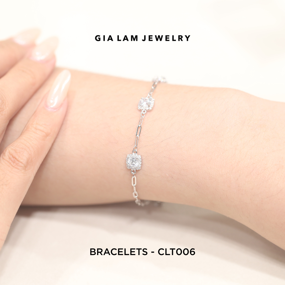 Dainty Silver Bracelet, Wearing on Hand