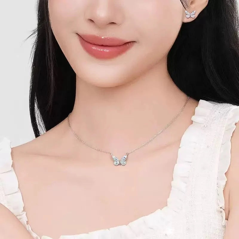Butterfly Pendant Jewelry, Wearing on Neck