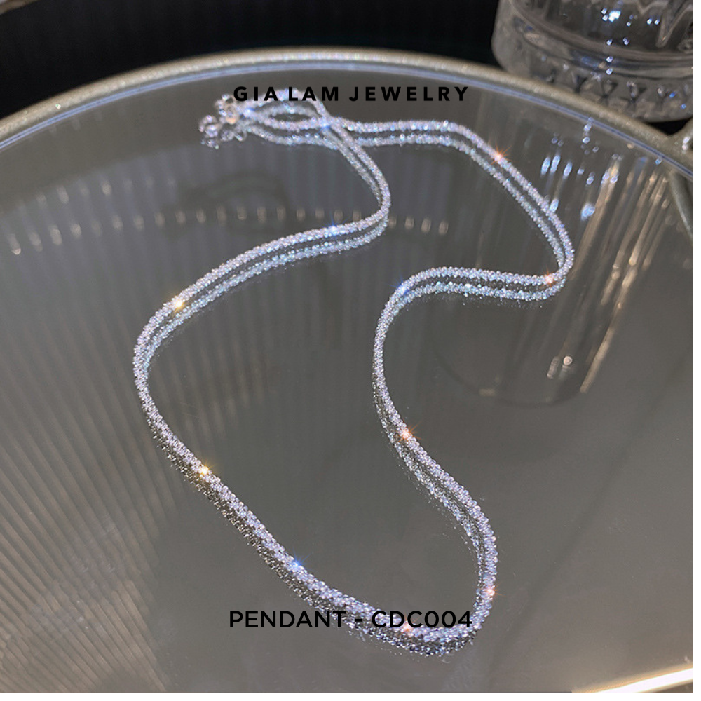Dainty Sterling Silver Necklace, Full Width