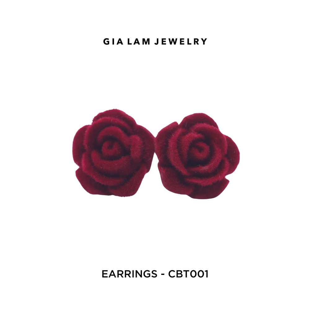 925 Sterling Silver Earrings, Front Rose Side